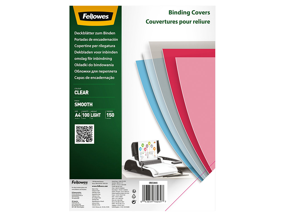 COUVERTURES FELLOWES TRANSPARENTE PVC 150 MICRA    PACK DE 100