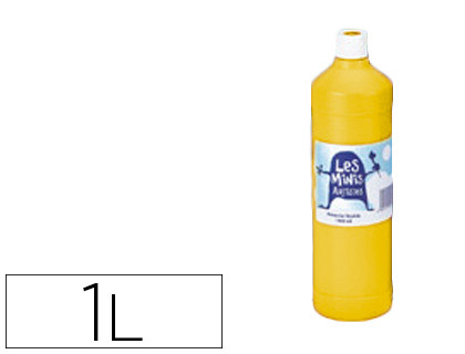 GOUACHE MINI ARTISTES CONOMIQUE ULTRA-LAVABLE PRTE  L'EMPLOI PAISSE ONCTUEUSE COLORIS JAUNE FLACON 1000ML