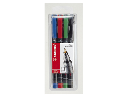 STYLO-FEUTRE STABILO OHP PEN PERMANENT POINTE FINE 0.7MM ENCRE INDLBILE MULTI-SUPPORTS AGRAFE COLORIS BLEU